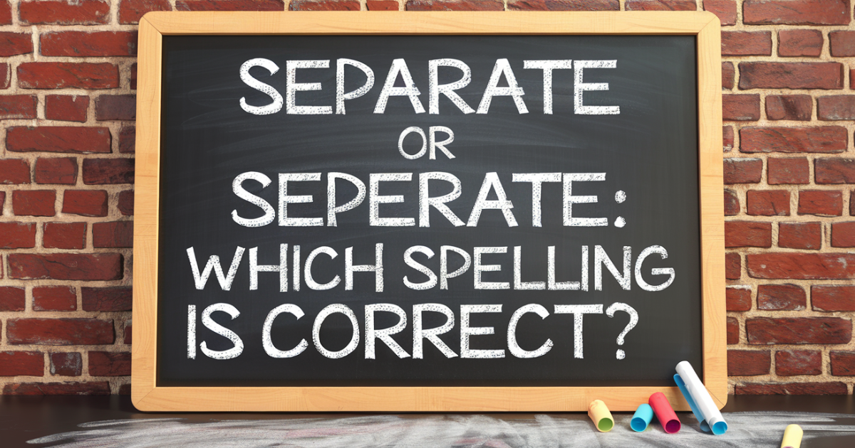 Separate Or Seperate