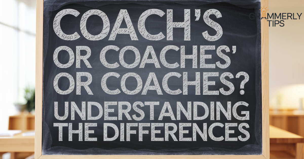 Coach’s or Coaches’ or Coaches